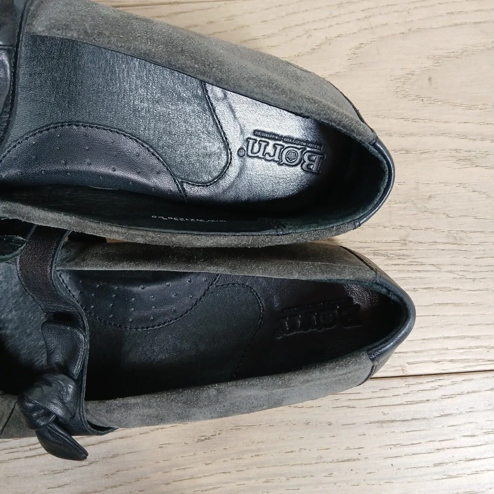 Born Flats Womens 7.5 Gray Suede Leather Mary Jane Ballet Boho Artisan Comfort